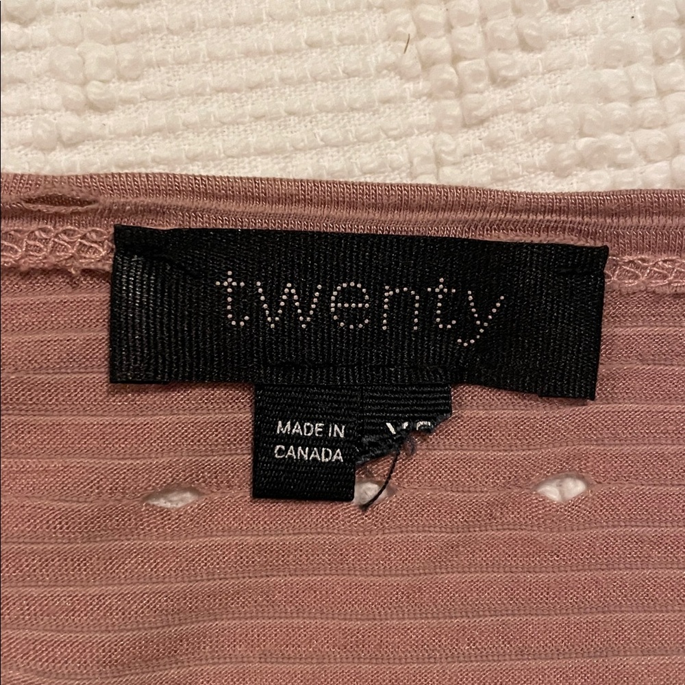 Twenty Mauve Rose Deconstructed Knit Top